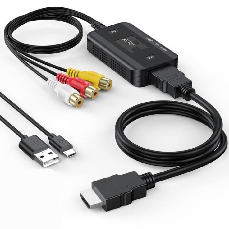 

3RCA Female/Male to HDTV Video Converter Adapter Support 1080P Switcher for Classical Gaming Console Accessories