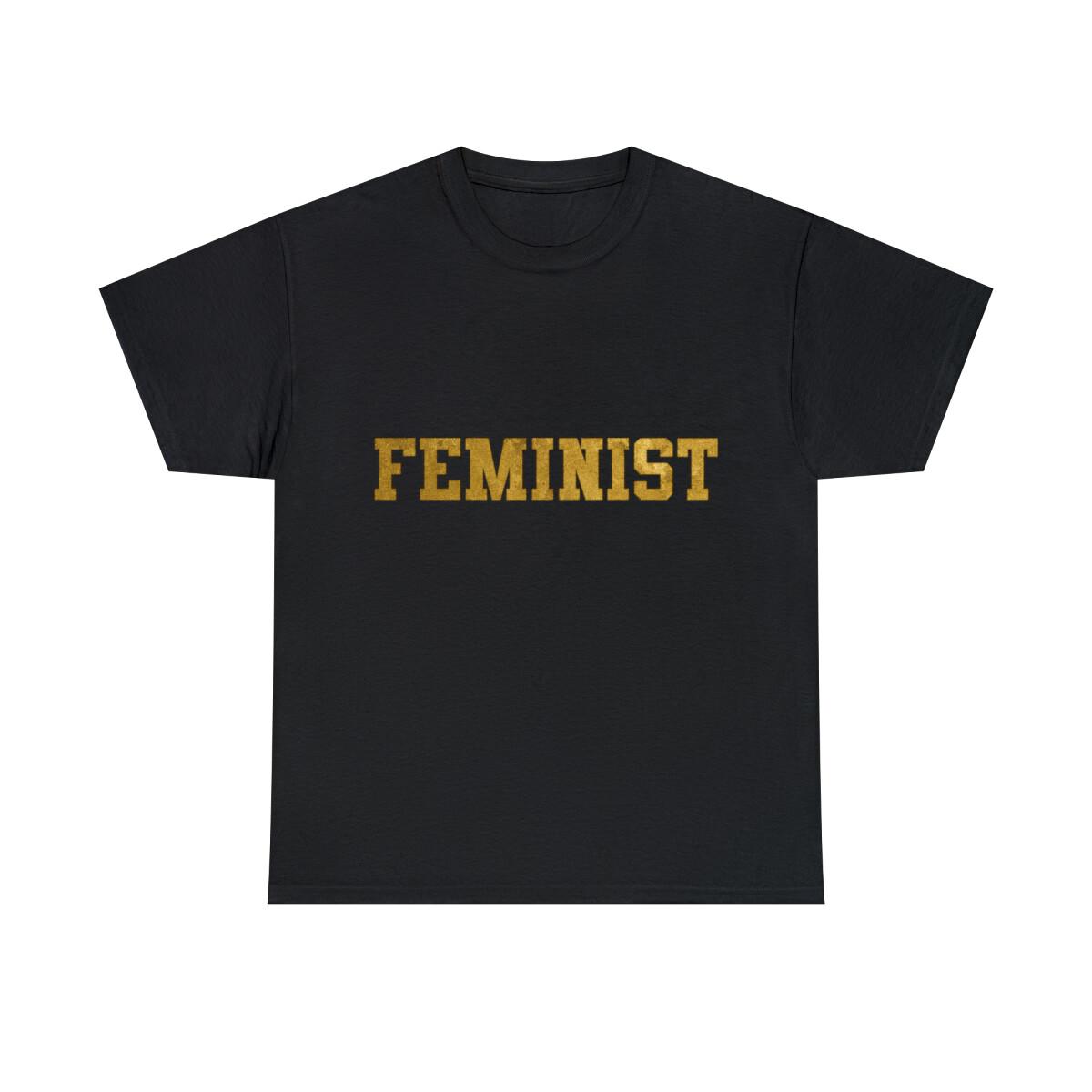 Feminist Gold University College Graphic Tee Shirt, S-5XL XXXL