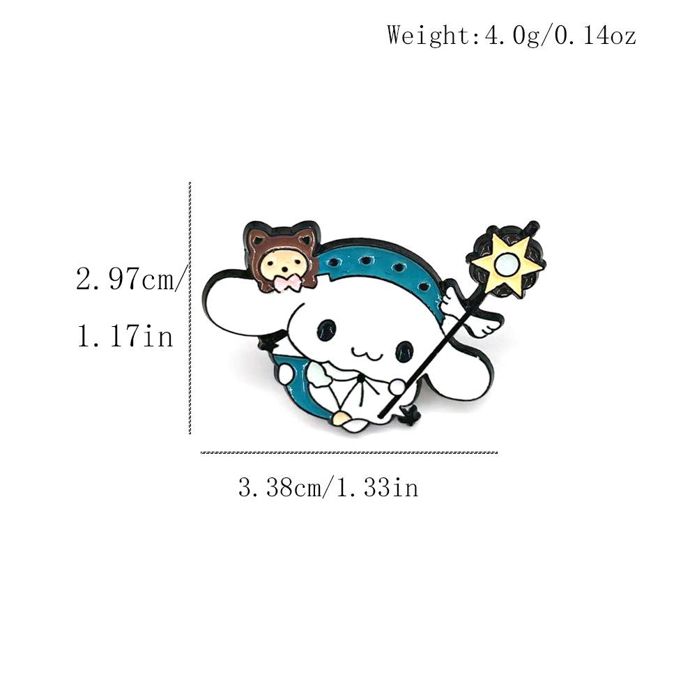 Hello Kitty & Kuromi Magical Girl Anime Metal Brooch - Cute Sanrio Cartoon Bag Accessory