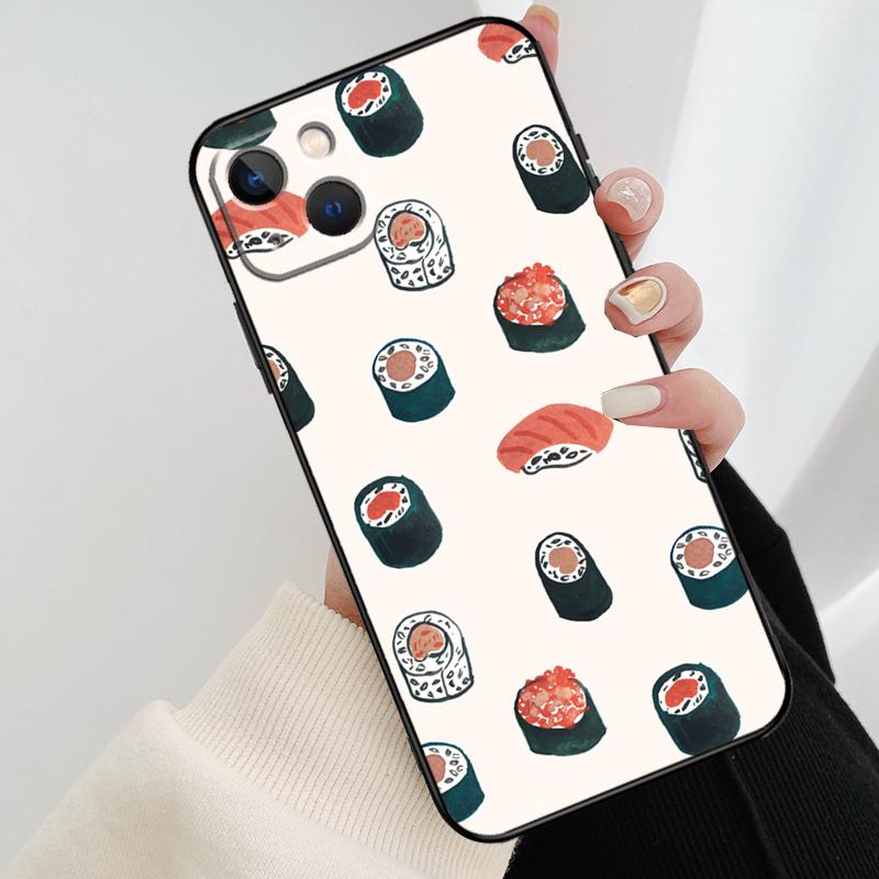 Kawaii Sushi Pattern Phone Case For iPhone 17 Pro Max 15 14 13 11 12 16 Pro Max mini 15 16 Plus 16e 17 Air Cover