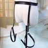 Sexy Women Faux Leather Waist Leg Cincher Garter Belt Harness Panty Punk Costume