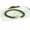 Green Jasper Irregular Freshwater Pearl Bracelet - Elastic Adjustable Bead Necklace - Small-sized Agate Bracelet for The Niche Market