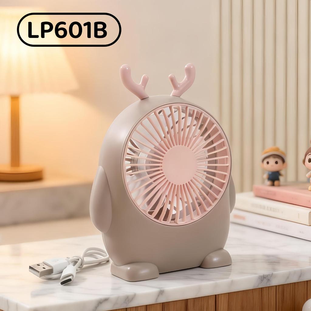 USB Şarj Edilebilir Yavru Köpek Temalı Fan, 3 Kademeli Ayarlanabilir, Masaüstü ve Yatak Başucu Kullanımı İçin İdeal