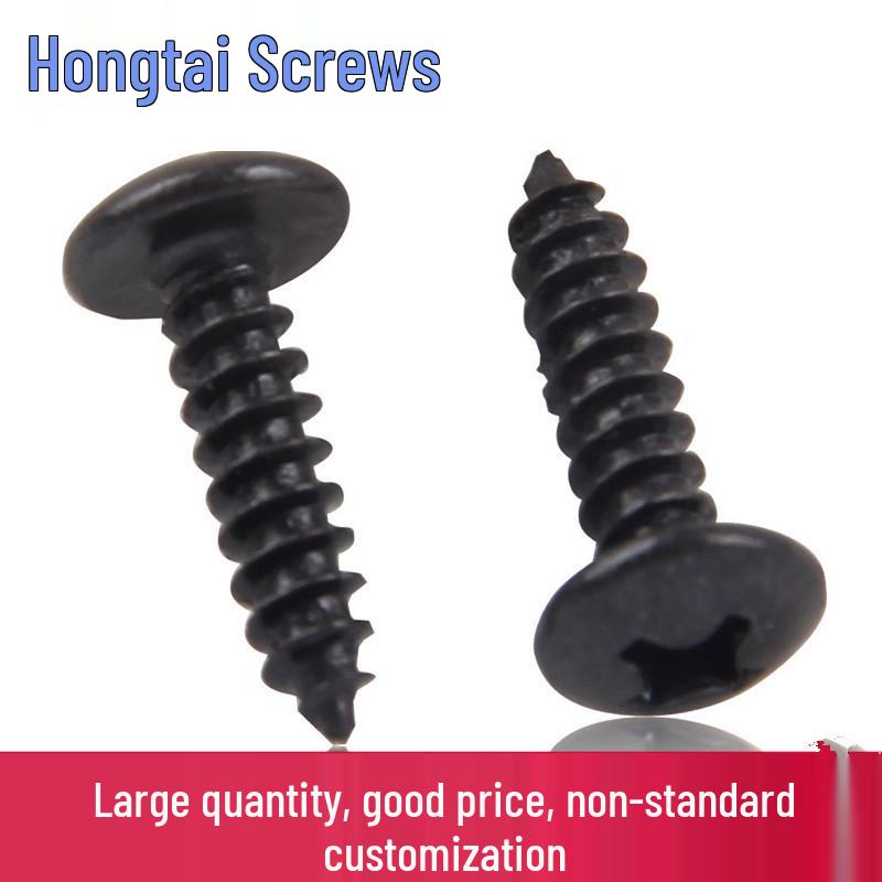 Black Zinc Cross Pan & Round Head M3/M4 Self-Tapping Screws for Electronics