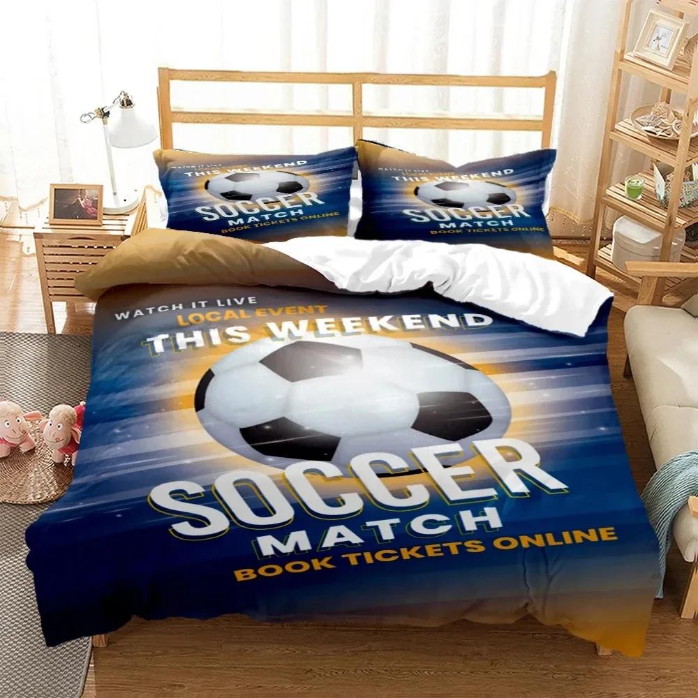 Soccer Cover Digital Polyester Comfortable Duvet Quilt Cover Pillowcase Bedding Set Children Bedroom Decoration Home Textile