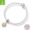 Silver Ziyun Golden Sunburst DIY Bracelet Pendant - Starburst S925 Silver Beaded Jewelry (SCC2210)