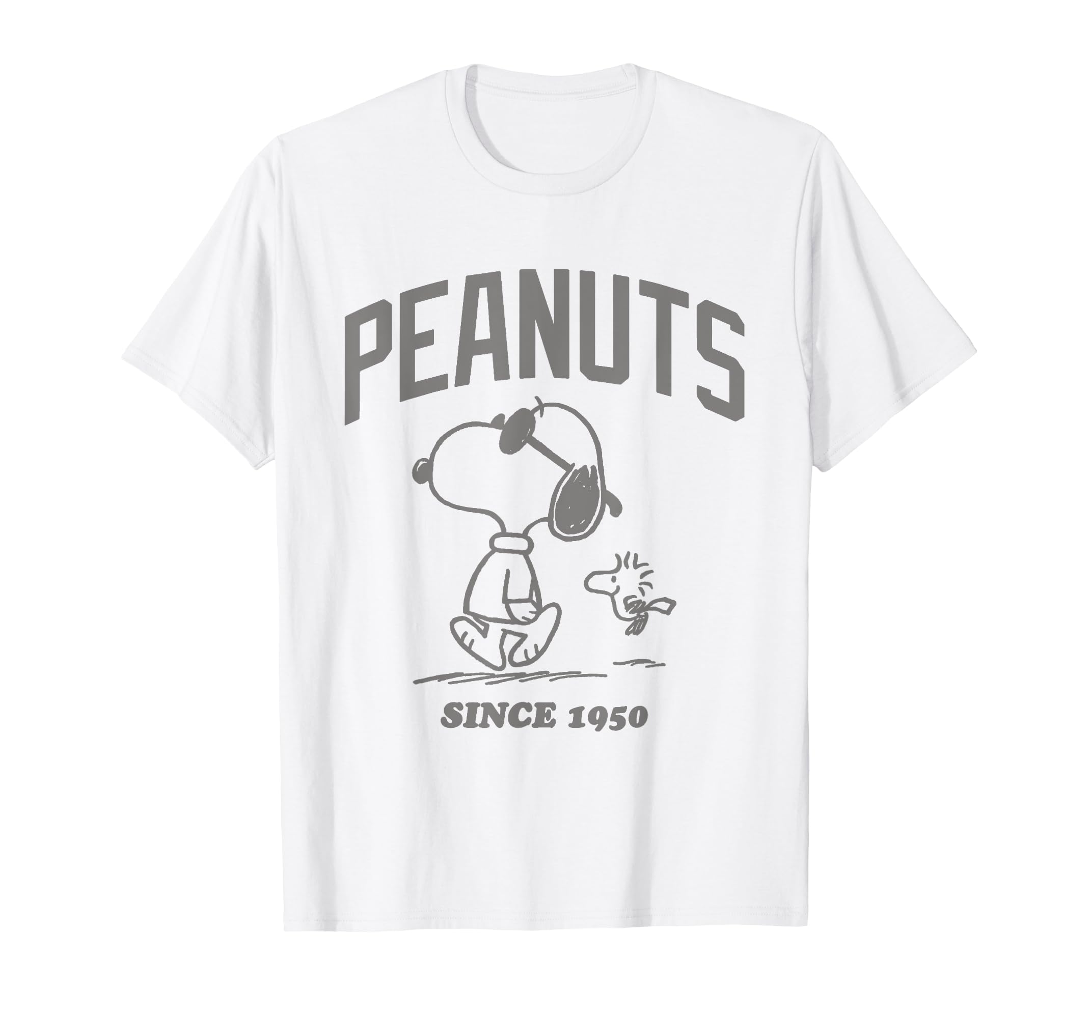 

Краткое описание Peanuts Snoopy и его основания в Вудстоке, 1950 г.. Футболка белый