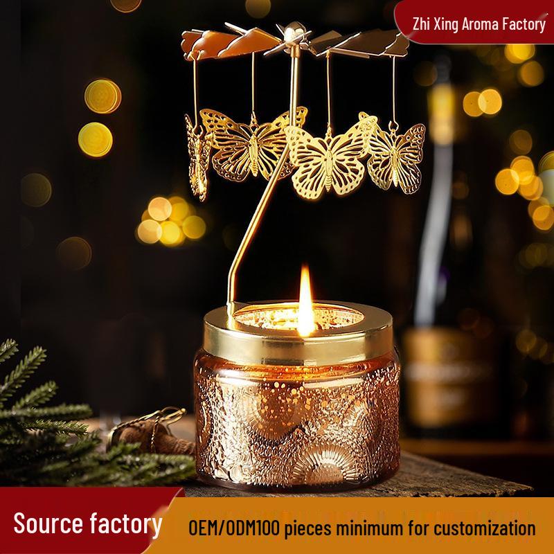 Rotating Soy Wax Scented Candle Holder - Birthday Gift & Home Decor