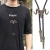 Elegant Black Bolo Tie with Bull Pendant Cowboy Bull Necktie Western Necklace Cool Bola-Tie Western Cowboy Costume