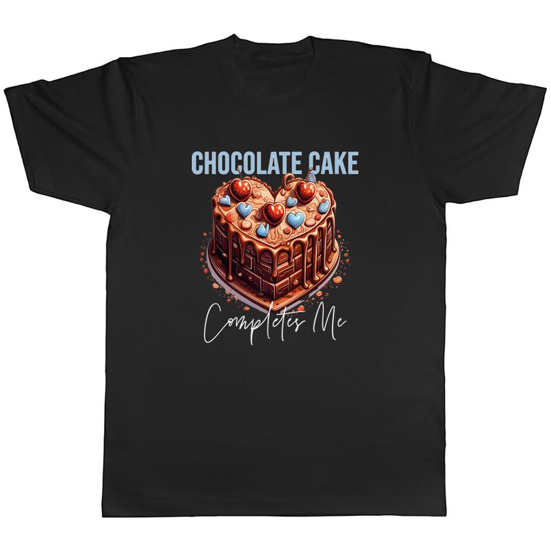 

Chocolate Cake Mens T-Shirt Funny Completes Me Cake Lover Tee Gift S разноцветный