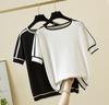 Thin Ice Silk Short-sleeved Women's Summer Loose Top Sweater Fashion Half-sleeved Black T-shirt