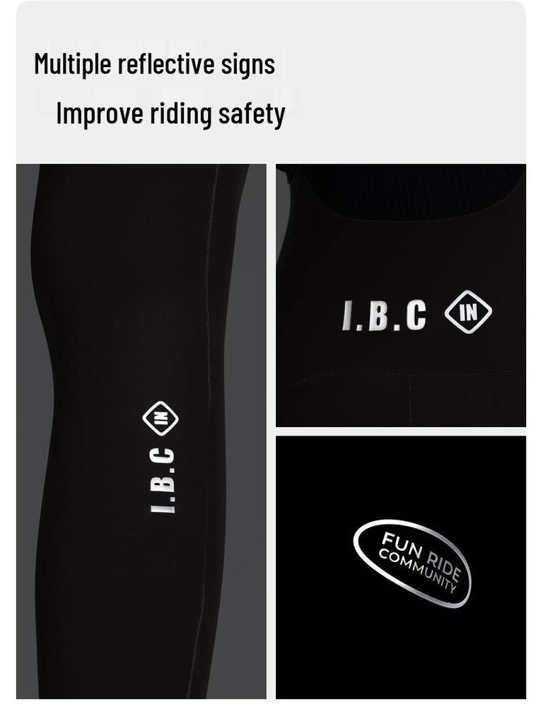 INBIKE Women's Fleece Cycling Bib Pants with High Waist, Pockets, and Belt for Autumn/Winter Road Biking