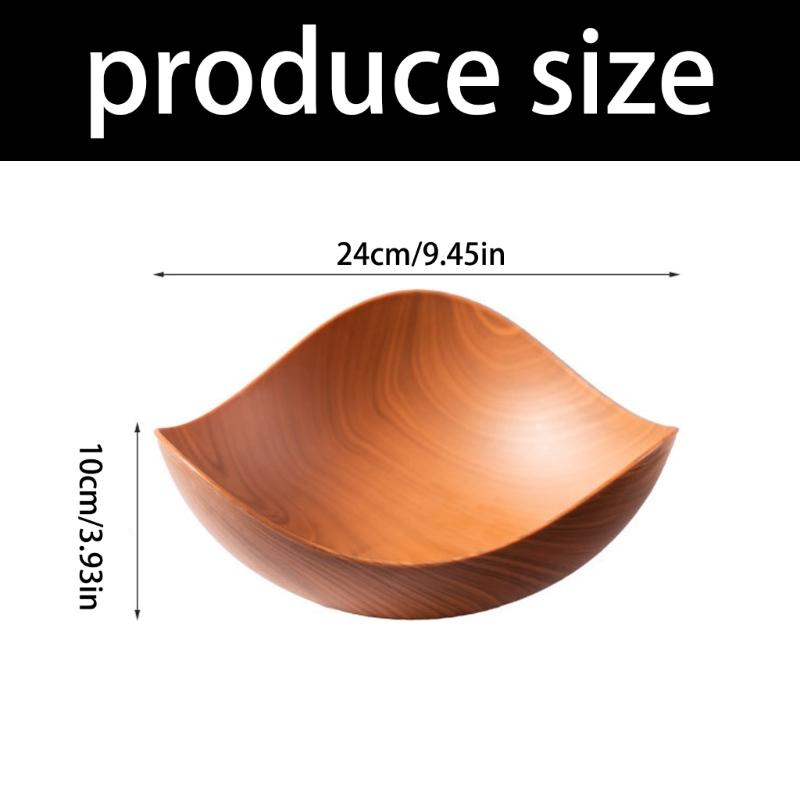 Portable Modern Wooden Look Serving Bowl Ideal For Displaying Fruits And Appetizers During Family Gatherings