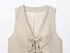 European and American style, new women's clothing, beaded linen blended vest, blended casual shorts