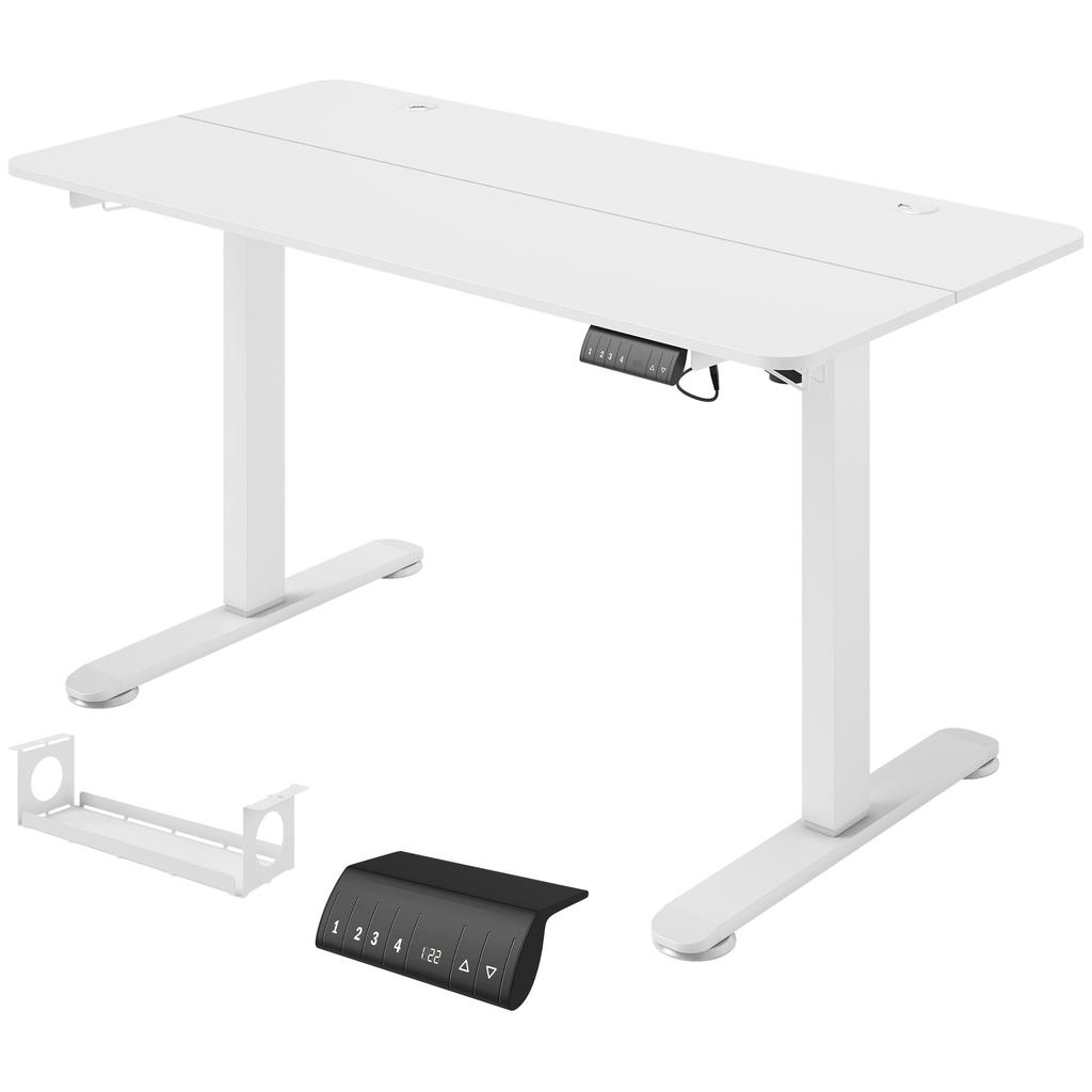 Standing Desk Height-Adjustable Computer Desk, 140 Cm X 70 Cm X 116 Cm, White