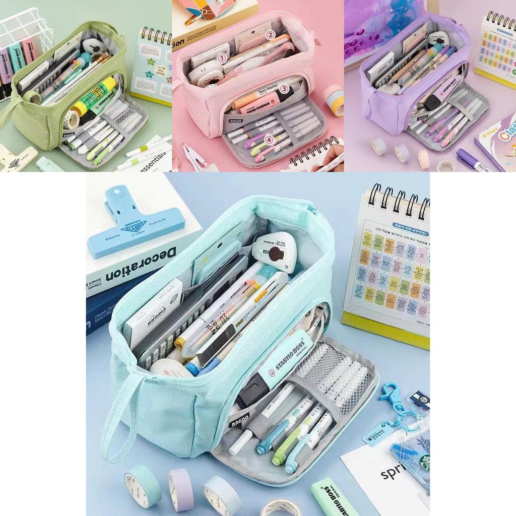 2024 Large Capacity Canvas Pencil Case For Students With Multiple Colors And Compartments