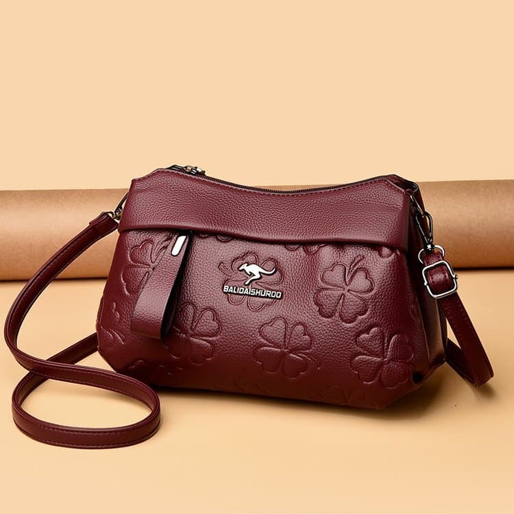 

New Women s Soft Leather Shoulder Messenger Bag бордовый