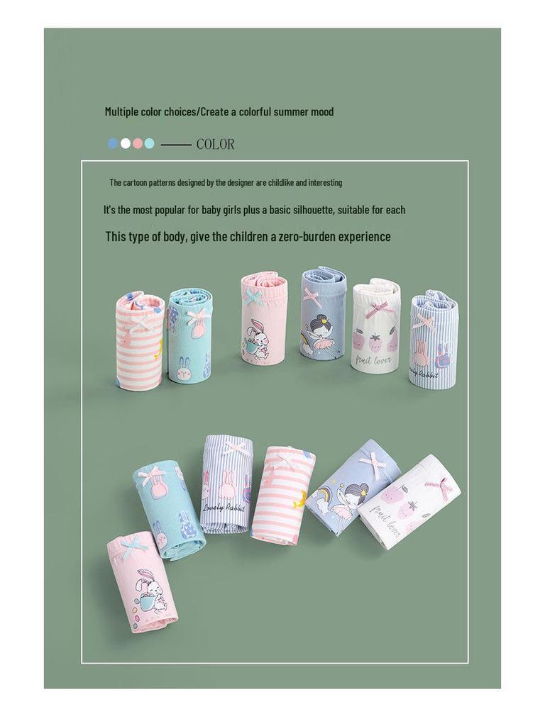 Mädchen-Baumwollslips im koreanischen Stil, Sommer-Viereckshorts, Klasse-A-Unterwäsche für kleine und mittelgroße Kinder