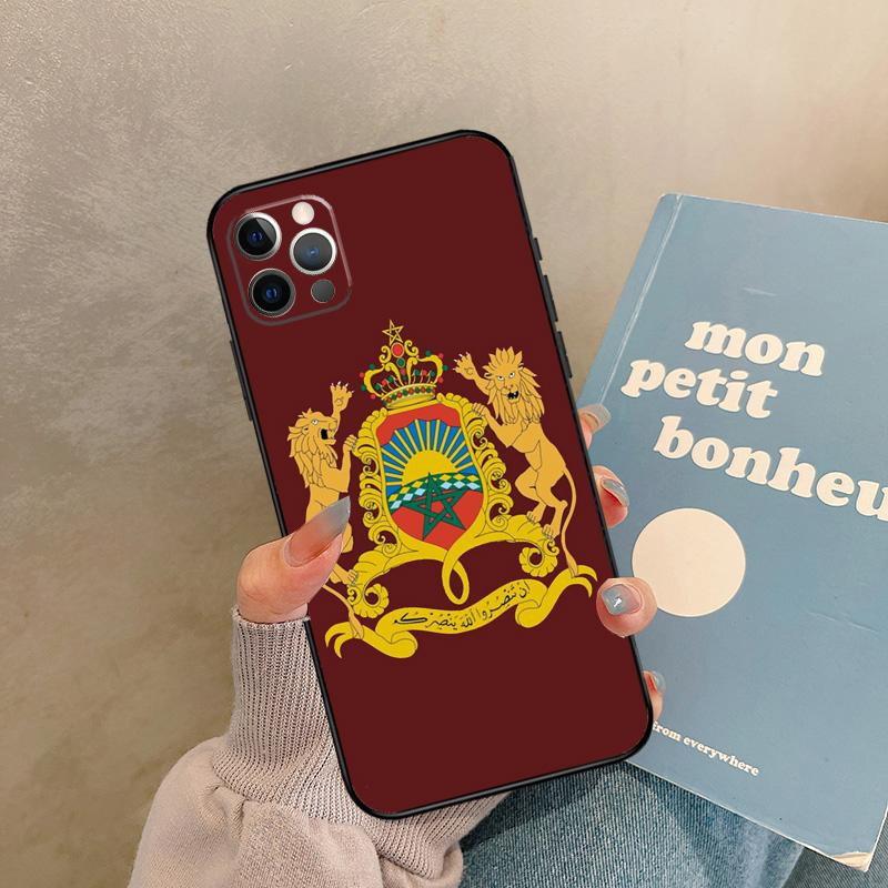 

Morocco Flag Coat Of Arms Case For iPhone 17 Air 14 16 15 11 12 13 Pro Max 12 mini XR 15 16 Plus 16e Back Cover Shell iPhone 15 Plus