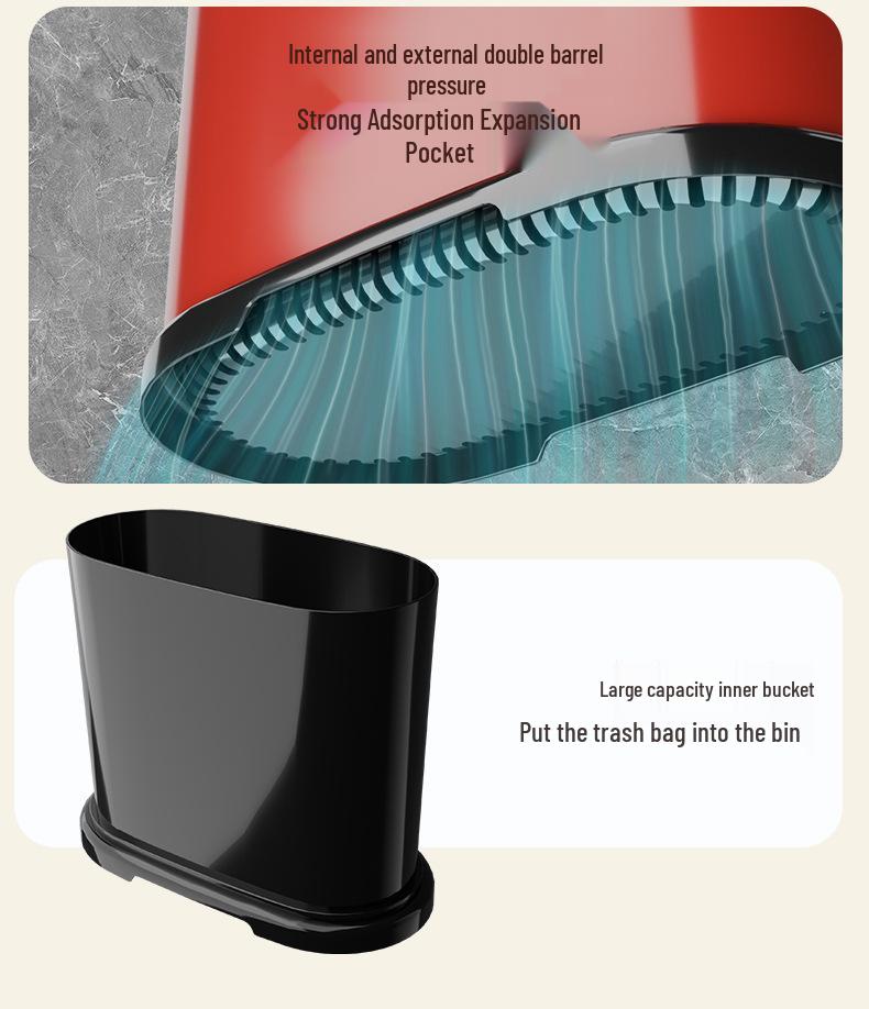 New Dopamine Press-Type Multifunctional Trash Can for Bathroom and Living Room