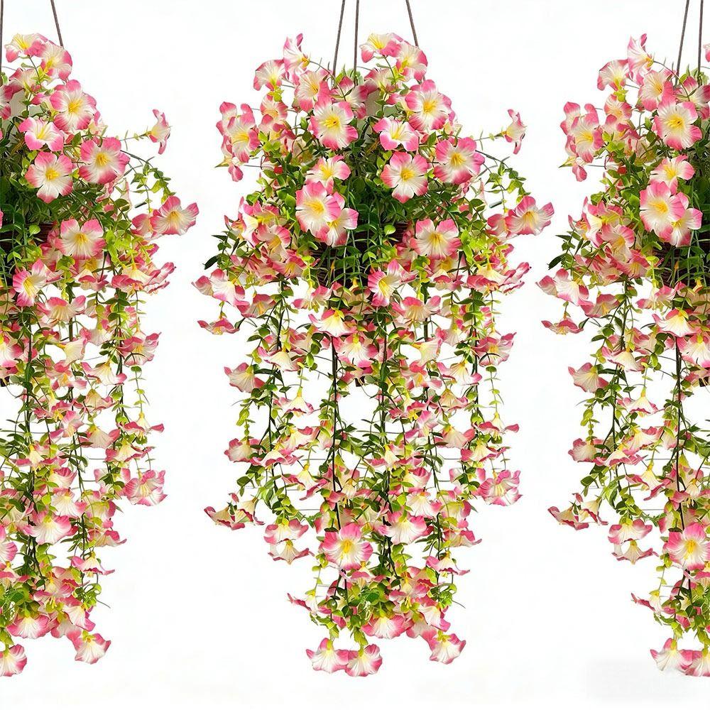 Accessoires Plante Grimpante Belle de Jour Réaliste Guirlande de Plantes Multicolore Ornement à Suspendre au Mur