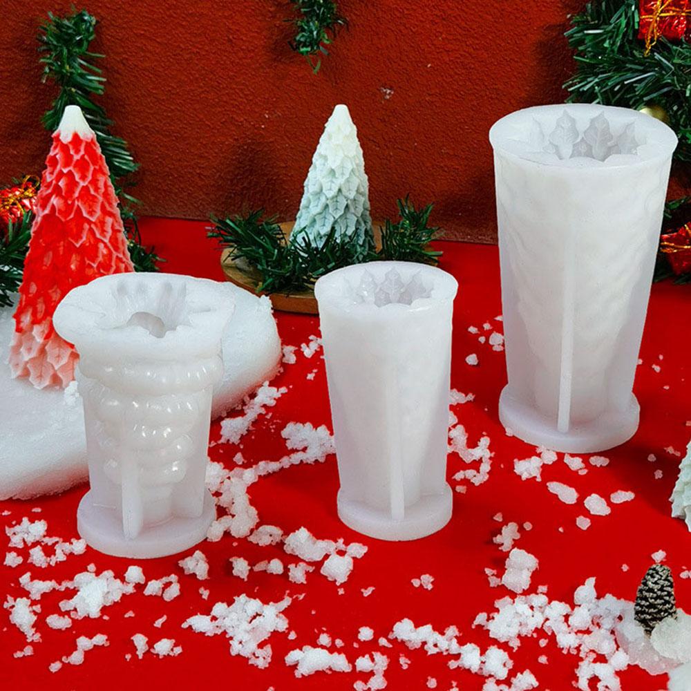 DIY Julgran Ljus Silikonformar Tall 3D-form För Handgjord Ljustillverkning Aromaterapi Gipsformar Julpyssel