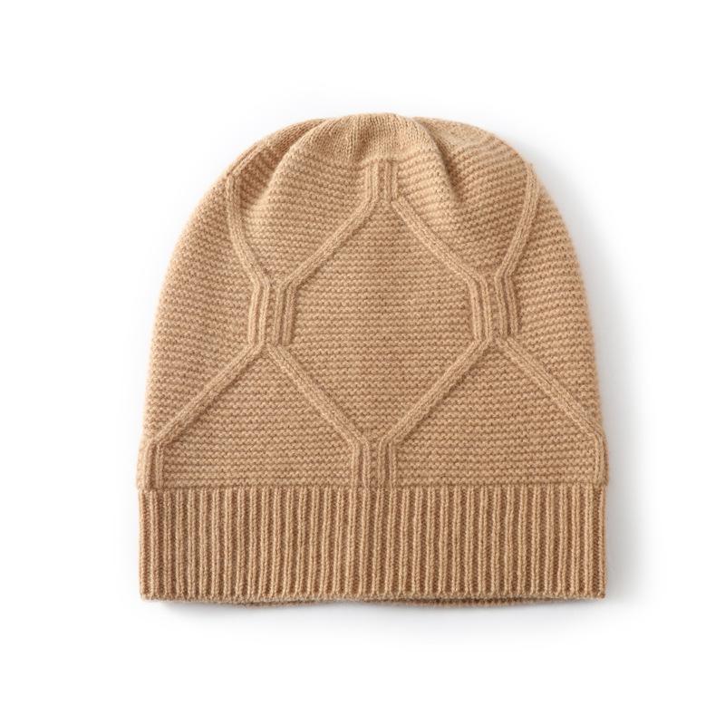 Autumn and winter new pure wool knitted hats men's and women's wool hats, simple and fashionable versatile warm ear protectors headgear