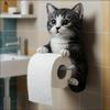 Wall Mount Toilet Paper Roll Holder Decorative Cat Shape Paper Stand Funny Animal Roll Storage Rack Kitchen and Bathroom Use