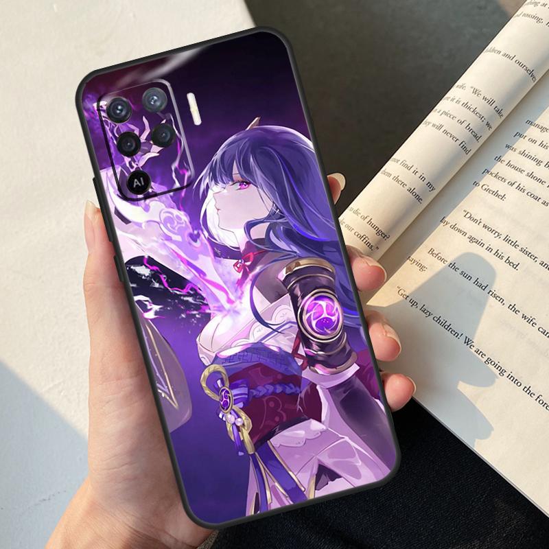 Genshin Impact Raiden Shogun Case For Oppo A58 A98 A78 A18 A38 A60 A80 A40 A77 A57 A17 A74 A54 A94 A96 A76 A16 A15 A5 Pro