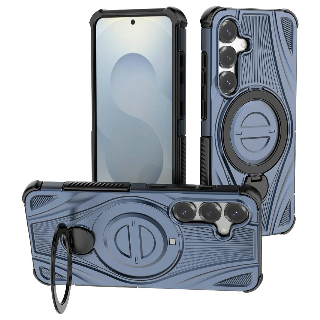 For Samsung Galaxy S26+ Magnetic Case Rotating Kickstand TPU PC Shockproof Phone Back Cover