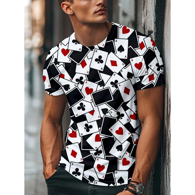 Hrací karty 3D tisk Pánské a dámské módní tričko Švestka K Poker Harajuku Streetwear Děti Kluci Pohodlné tričko Top