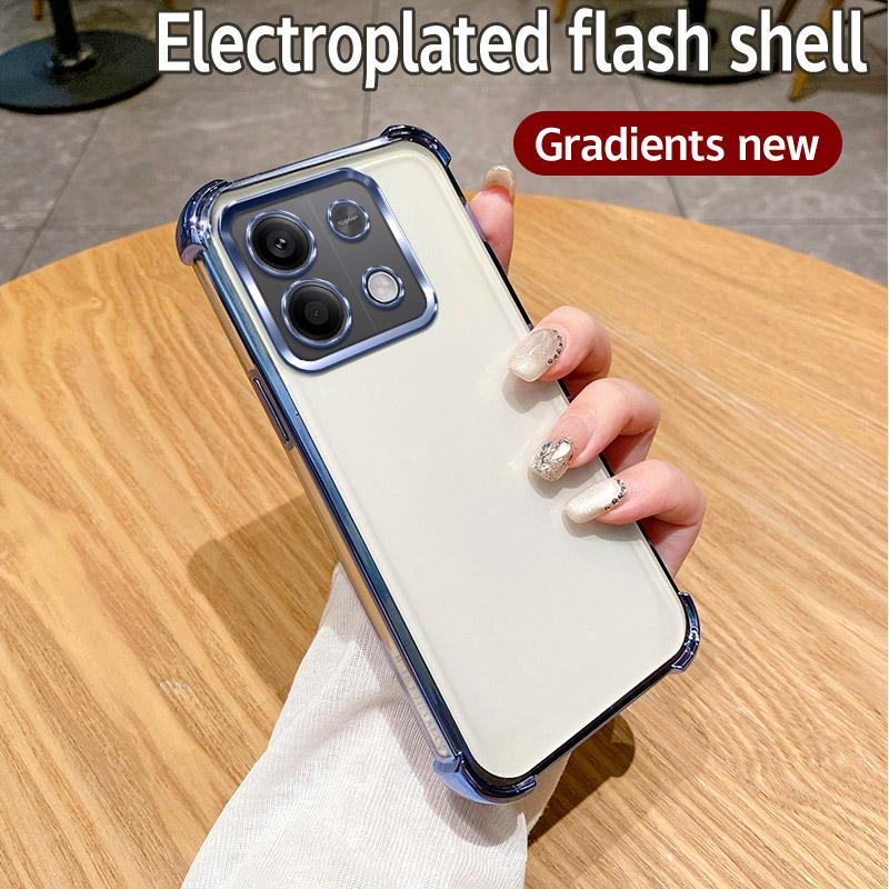 For Xiaomi Redmi Note 13 Pro 4G Case Xiaomi Poco M6 Pro 4G Phone Case Shiny Glitter Plating Silicone Camera Lens Soft Back Cover