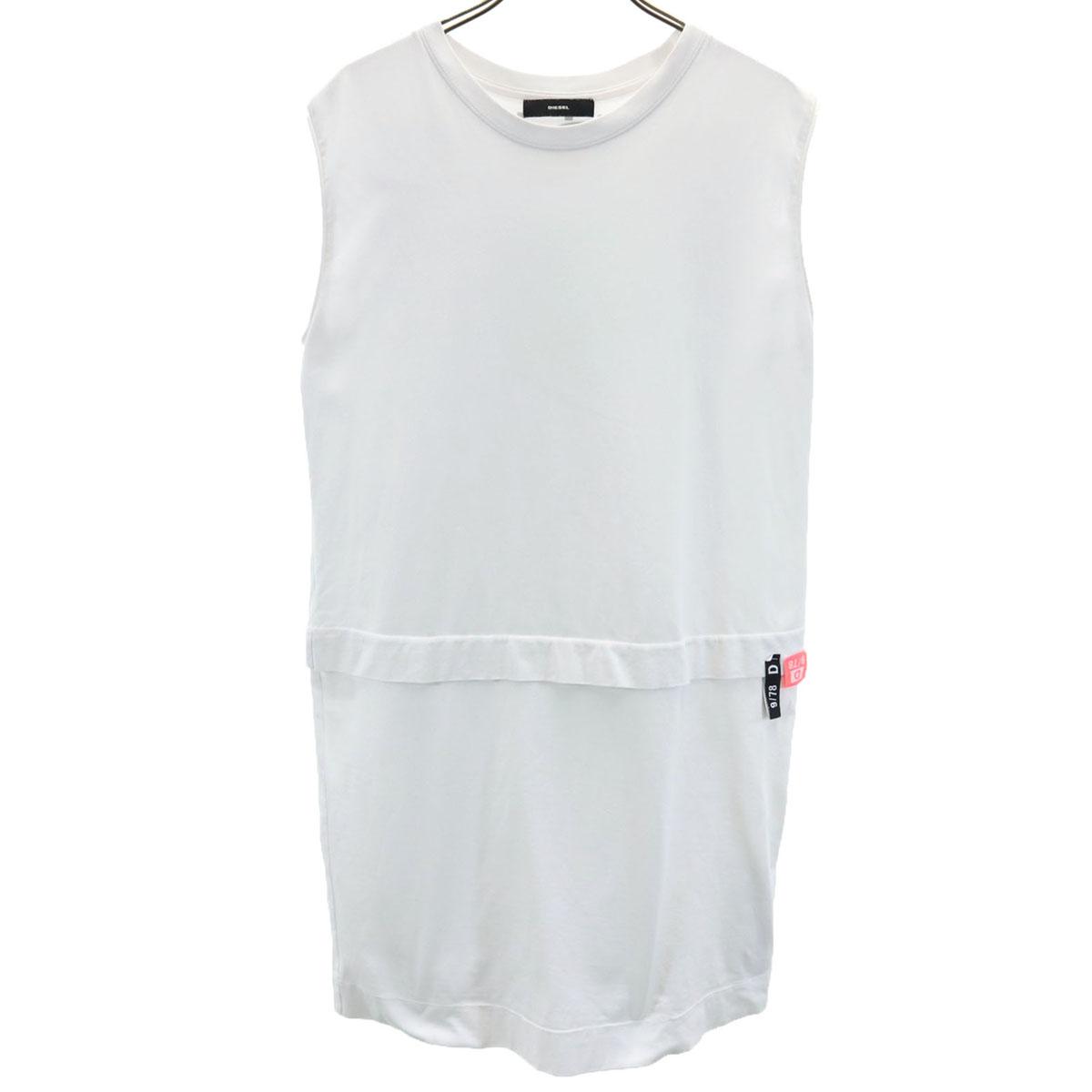 

DIESEL No sleeve Knee-length dress XS White system Back print Women Used