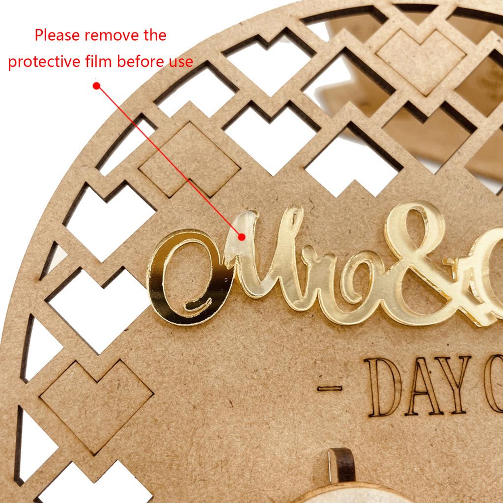 1Set Wood Wedding Countdown Calendar Holiday Birthday Decoration for Indoor Outdoor Garden Yard Decoration Crafts