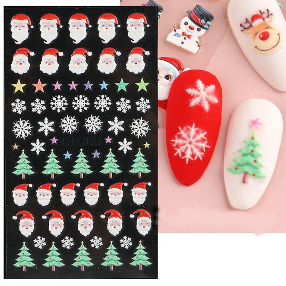 

Snowflakes Nail Art Decals New Year Nail Decoration Manicure Accessories Christmas Nail Stickers 5D-K104