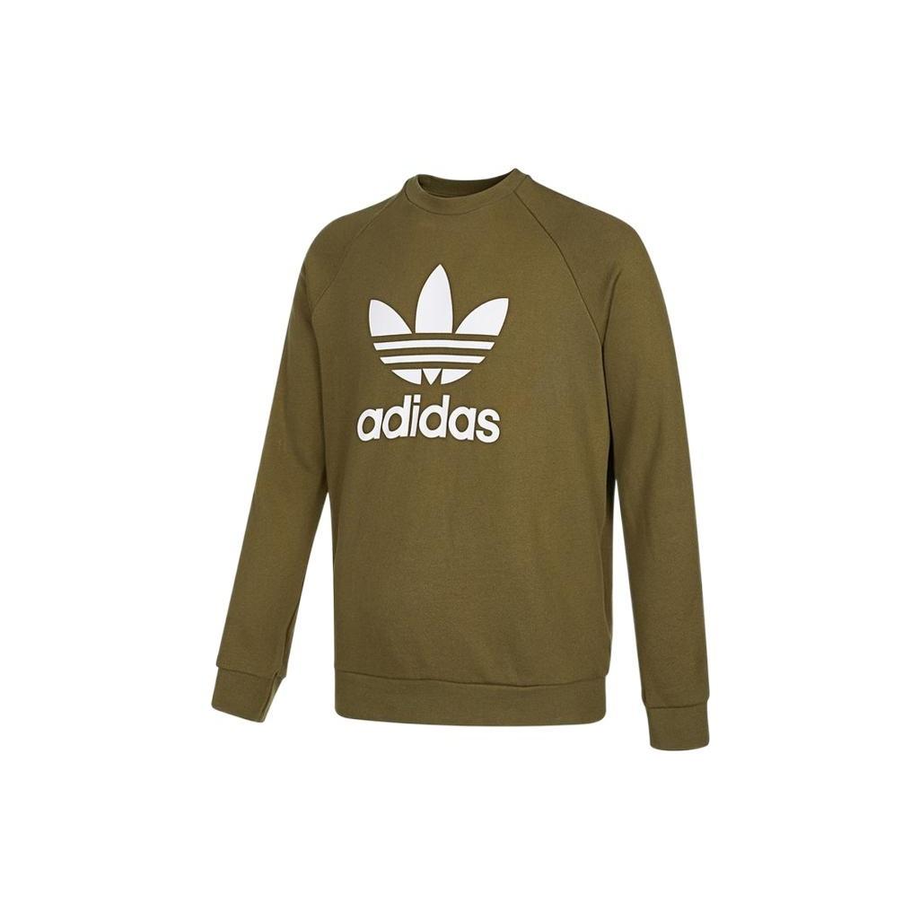 Men s adidas originals Alphabet Large Logo Printing Round Neck Pullover Military Green H06652 M