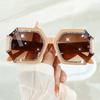 Large Square Women's Luxury Rhinestone Fashion Gradient Darkening Props Makeup Fashion SunGlasses
