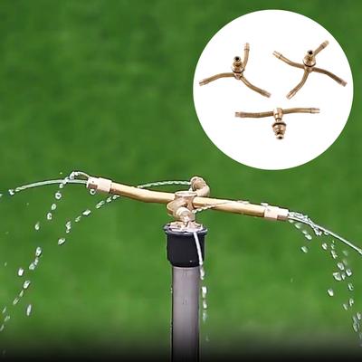 360 Grad drehbarer Kupfer 2/3/4-Wege Drehkopf-Sprenger 1/2" Außengewinde Automatische Garten-Landwirtschafts-Bewässerungsdüse 1 Stück