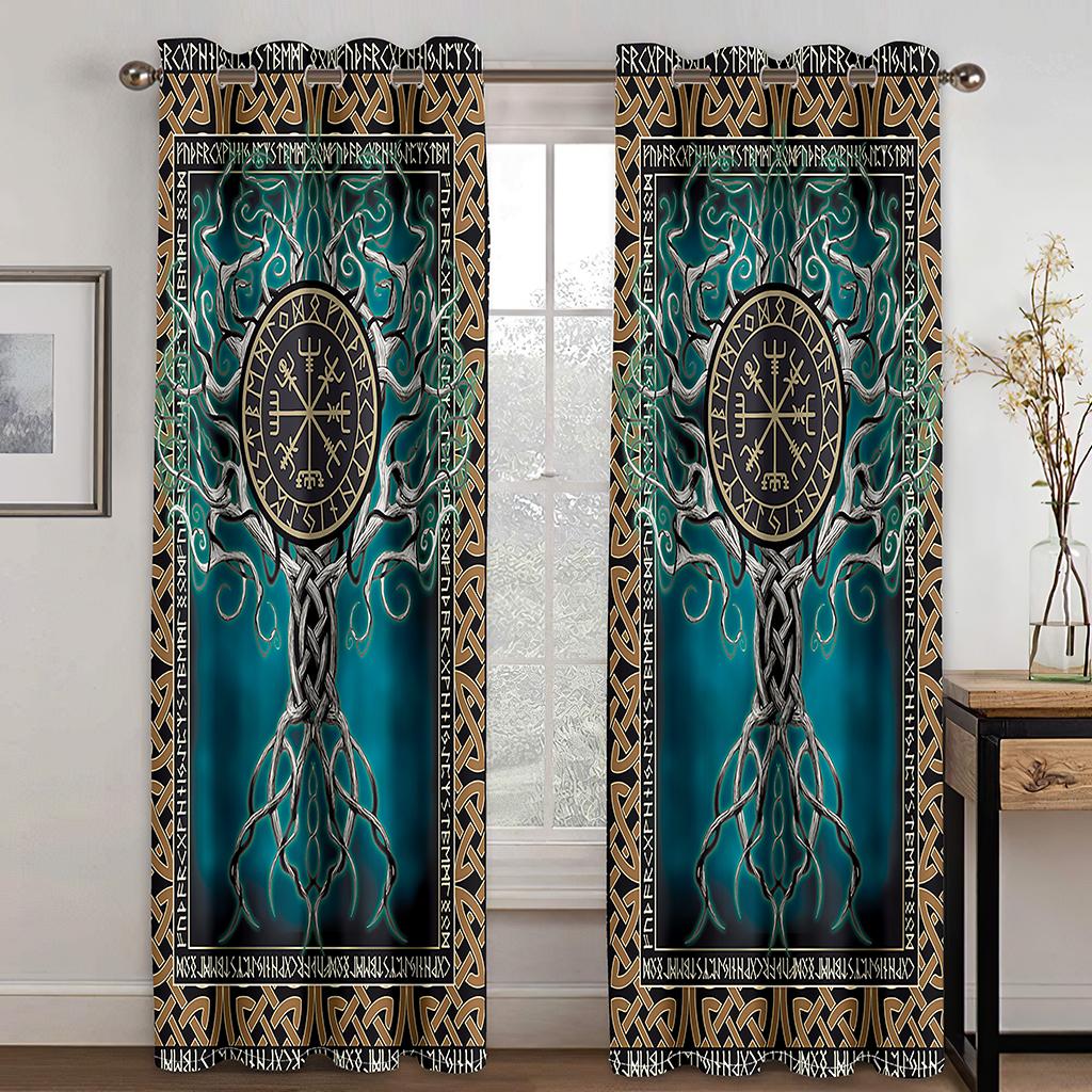 Boho Darkening Window Curtain for Bedroom Retro Blackout Curtain Living Room Bohemian Drapes Decor(2Panels) Cotinas De Sala