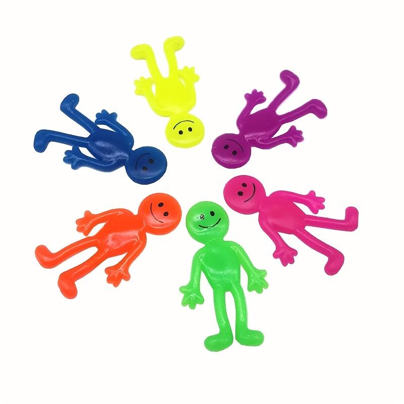 12pcs Mini Smile Figures Sticky Bouncy Relief Toys Kids Birthday Party Favor School Prizes Carnival Gift Goodie Filler Pinata