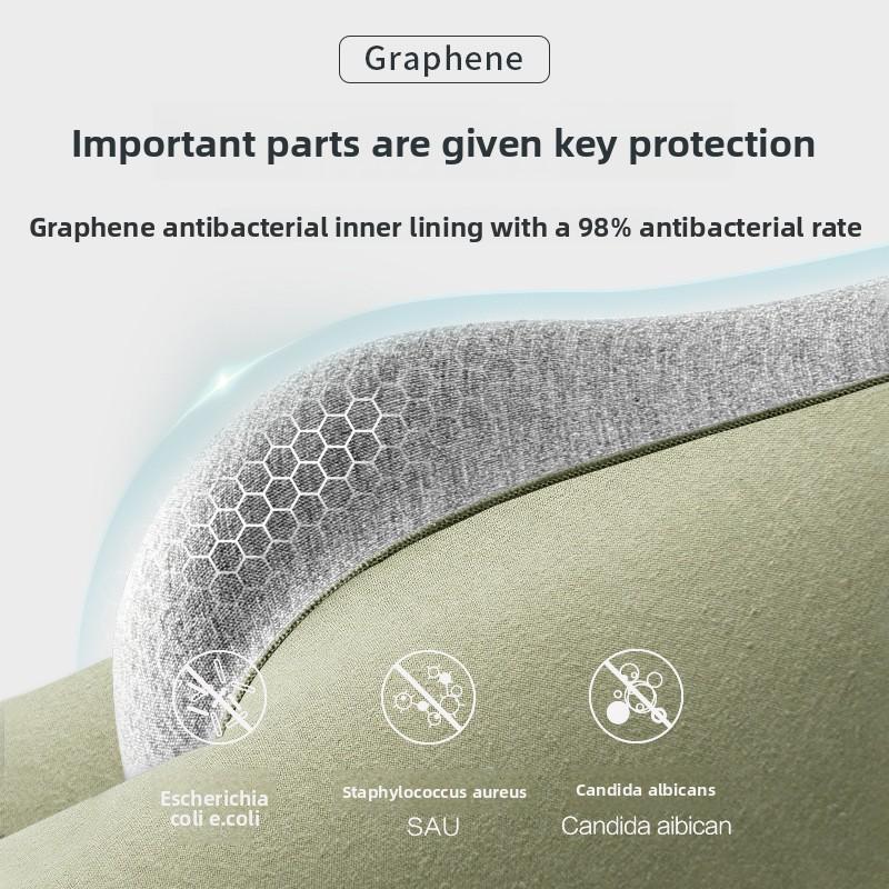 Men's Spring and Summer Pure Cotton Breathable Graphene Antibacterial Crotch Mid Waist Briefs