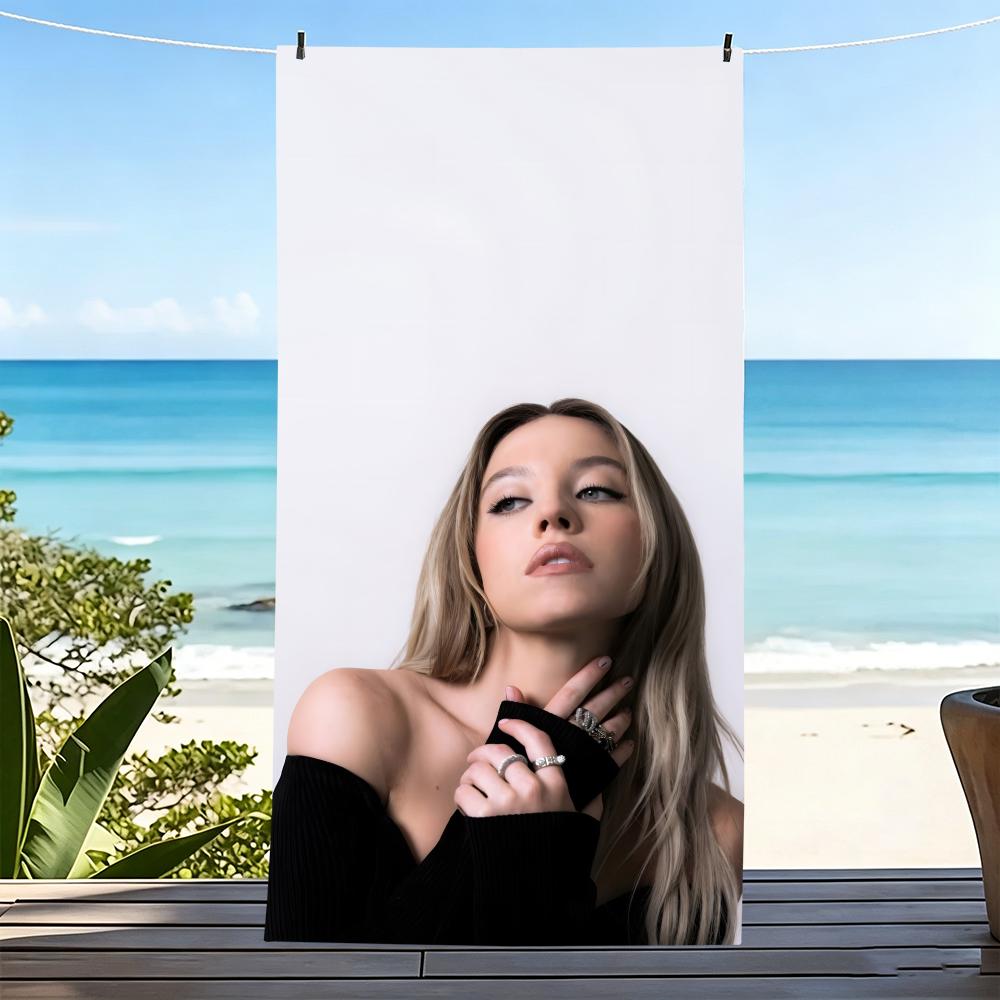 S-Sydney Sweeney-S Handtuch Mikrofaser Strandhandtuch, Schnelltrocknend, Sandfrei, Ultrafeine Faser, Super Weich.