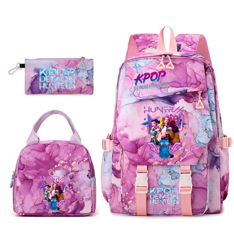 Kpop Witch Hunters Peripheral Printing Student Backpack Lunch Bag Pencil Case Three-Piece Set