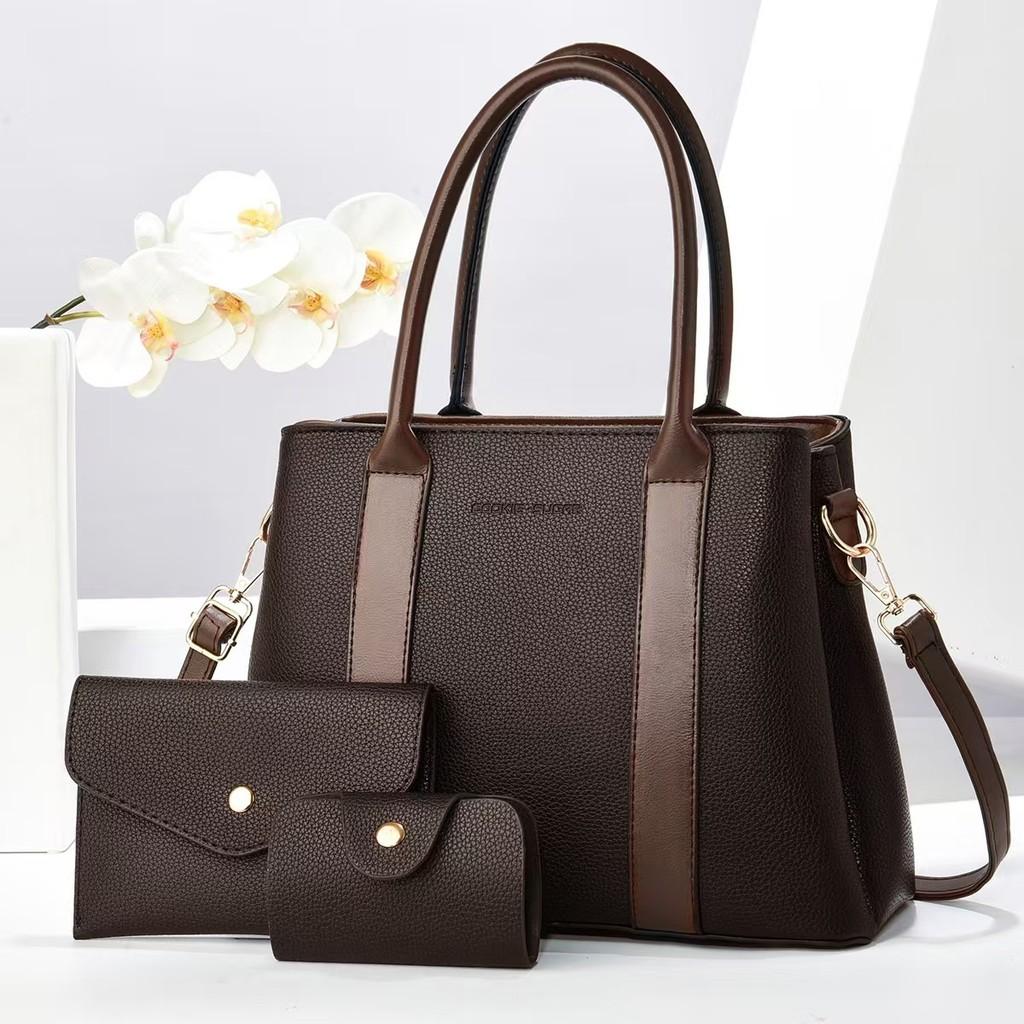 Color Trendy Block Mom And Child Bag Spacious Medium Size Pu Shoulder And Crossbody Bag For Women