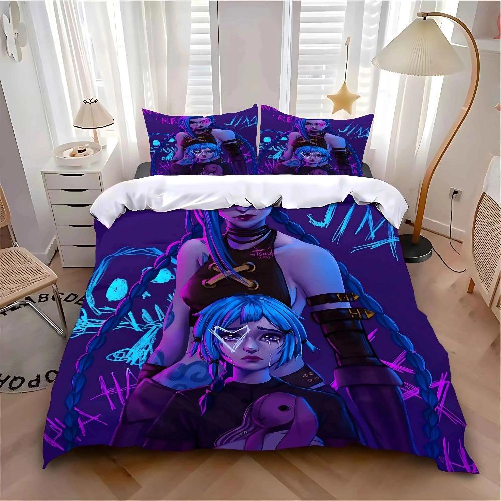 Arcane Anime J-JinX Duvet Cover Pillowcase Bedding Bedroom Decoration Children Gift Adult Single Double Bed Large SizeZip Duvet