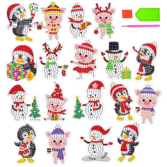 

1 комплект, наклейка с алмазной живописью, креативная Рождественская елка, снеговик, узор, набор наклеек со стразами для дома 1 Set