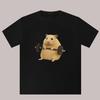 Hamster Baumwoll T-Shirt Lässig Streetwear Fitnessstudio Fitness Muskel Schwarz - Herren Sommer Baumwolle Grafik T-Shirt