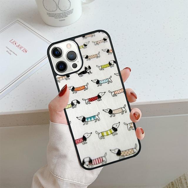 Cartoon Dachshund Sausage Dog Phone Case For iPhone 17 Air 13 12 14 15 16  Cover For Apple Pro Max Plus Coque