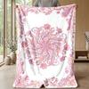 Ornate Bow Lace Pattern Theme blanket Lightweight Warm Flannel Blanket Decorative Throw Blanket for Home Decoration