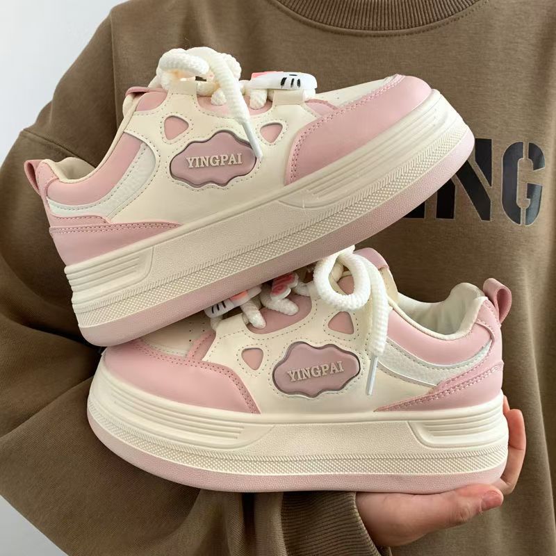 

2025 new children s soft-soled breathable trendy cool big children s girls medium and big children s board shoes 30 yards/18.4cm розовый